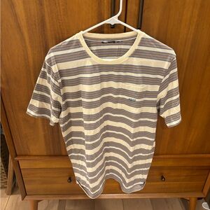Poler Striped Cream and Gray Men's Shirt